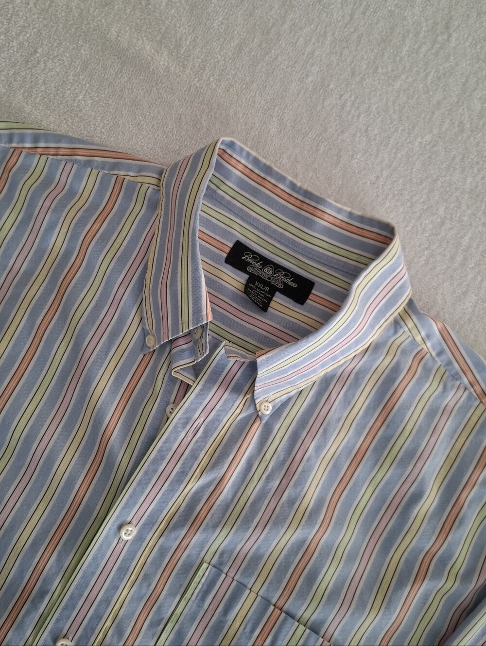 Brooks Brothers Country Club Shirt Sz XXL 100%Egyptian Cotton Multicolor Stripes